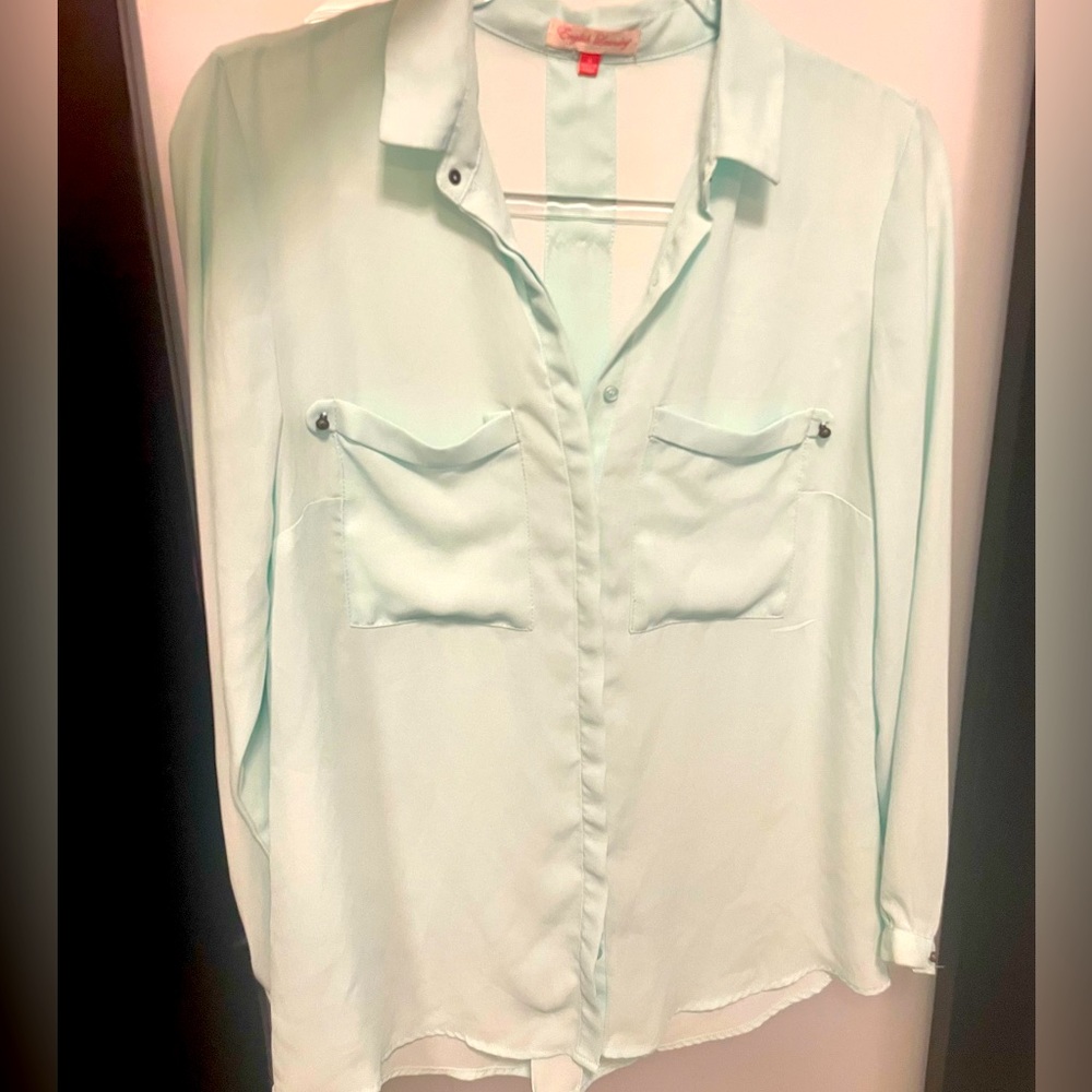 English Laundry long sleeve blouse, light teal
